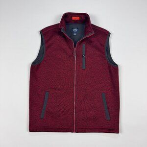 St. John's Bay Mens Size Medium Burgundy Fleece Vest Full Zip Outdoor